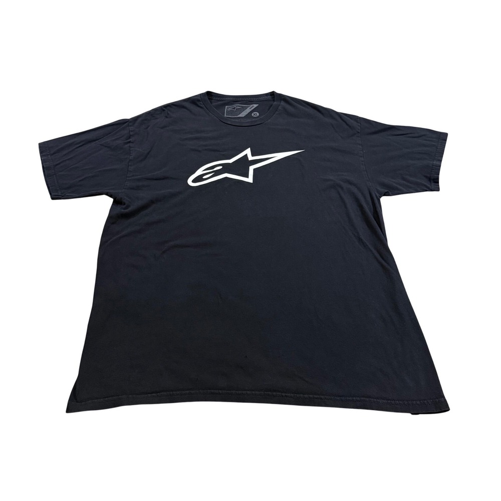Alpinestars Black Graphic Bikercore Motocross Racing Tee Motorsports Biker XL